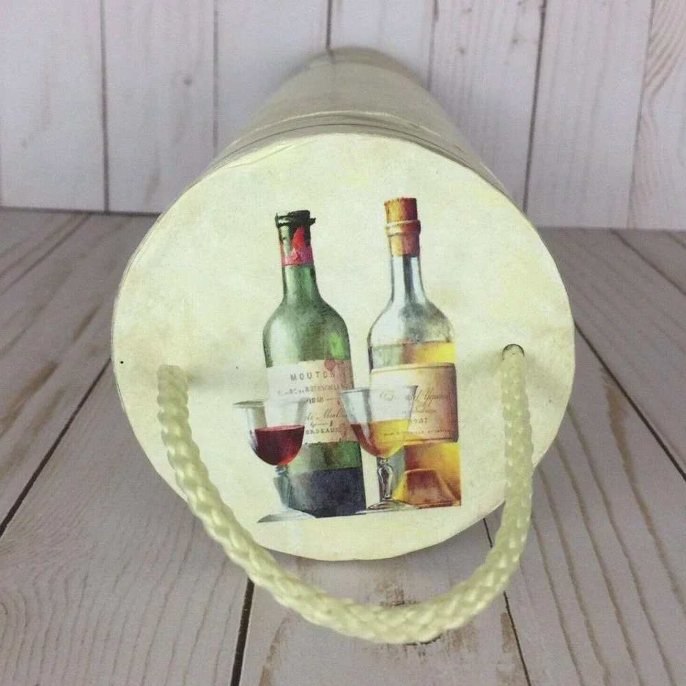 Tri Coastal 2002 Art in Motion Wine Carrier Tube Bottle Holder Gift Box w Handle